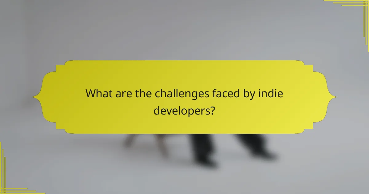 What are the challenges faced by indie developers?