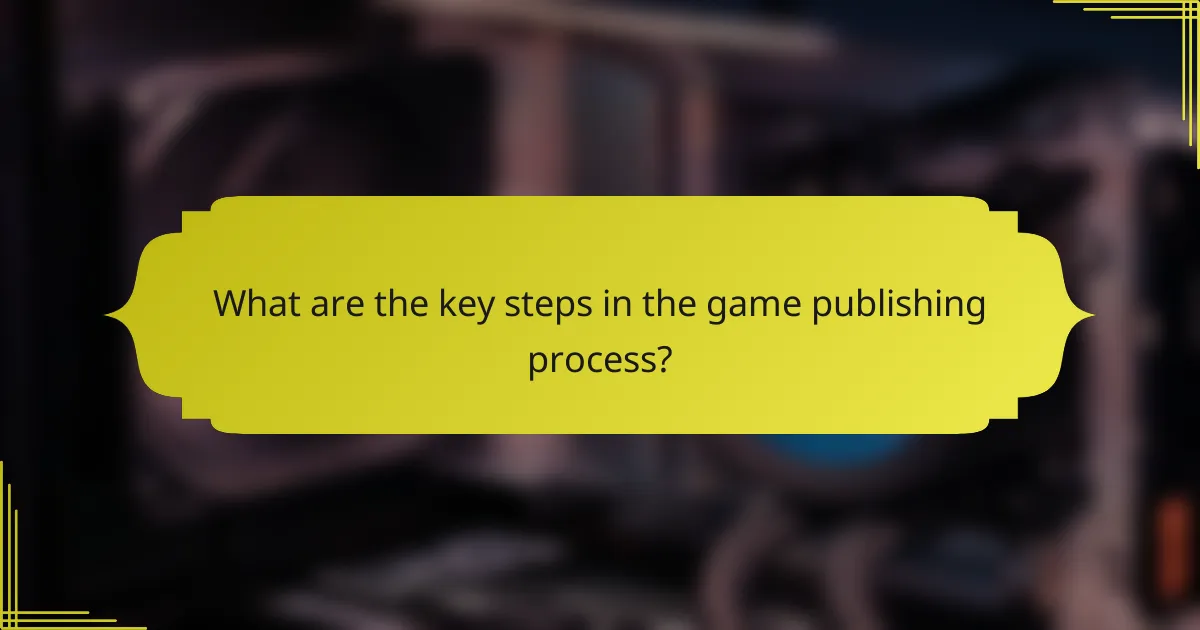 What are the key steps in the game publishing process?