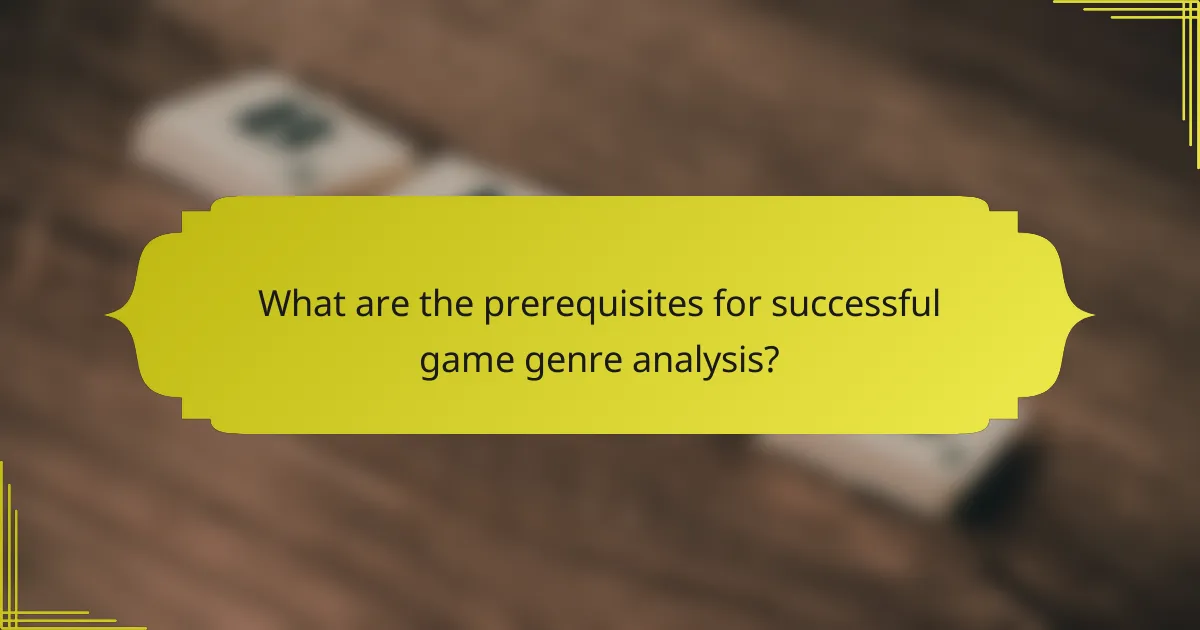 What are the prerequisites for successful game genre analysis?