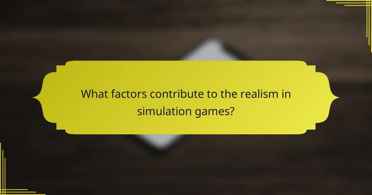 What factors contribute to the realism in simulation games?